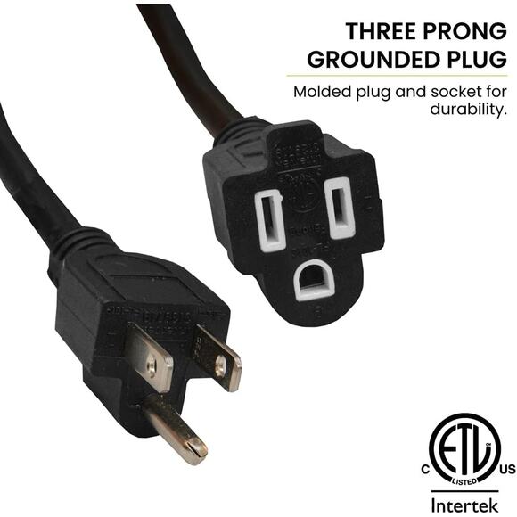 GoGreen Power GG-13725BK 25 Ft. 16/3 Heavy Duty Extension Cord - Black Pack of 6 - Picture 3 of 5